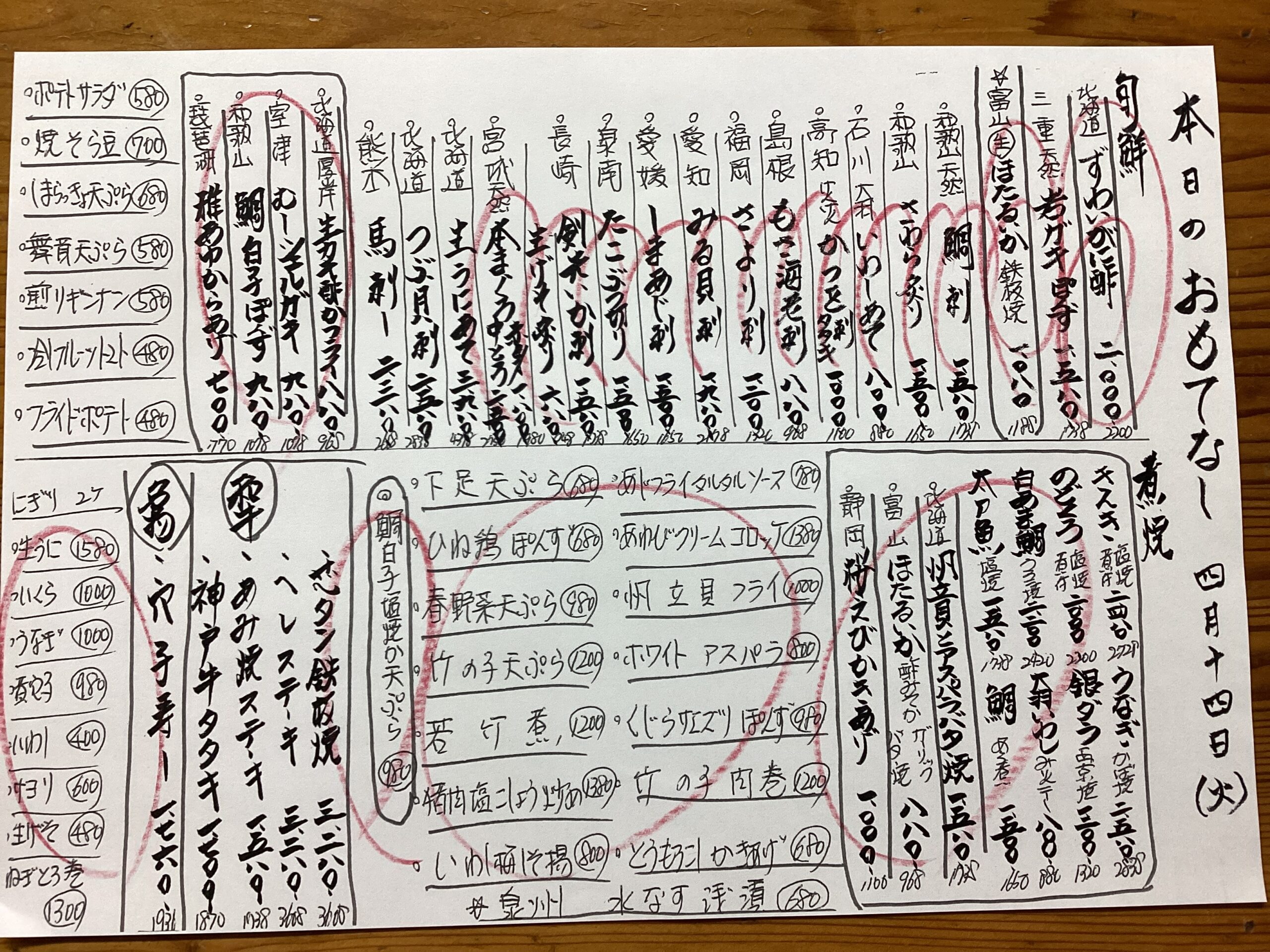 4月14日(火)暖かいですね！